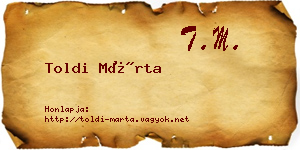Toldi Márta névjegykártya